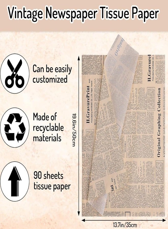 VRB Dec 10pcs Gift Wrapping Paper Sheet/Gift Paper For packing/Gift Papers Sheets/Gift Wrapper/Gift Packing Material Wrapping Paper for Gift Packing Birthday,Anniversary,Diwali,Christmas. (10 Pcs Newspaper Print) - Image 2